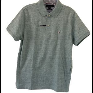 TOMMY HILFIGER POLO COLLAR BUTTON T SHIRT SHORT SLEEVE SZ M, L, XXL all slim fit